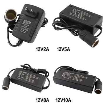 12V Adapteris, AC 110V, 220V DC 12V 2A 5.A, 8.A, 10.A Strāvas Adapteri Automašīnas piepīpētāja Pārveidotājs 220V invertoru vieglāks Ar ES Plug