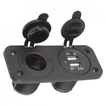 12V Automašīnas piepīpētāja Spraudnis Adapteri Ligzdas Sadalītājs Ūdensizturīgs Motociklu, Laivu Dual USB Strāvas Lādētāju Kontaktligzdai par Smart Tālruni