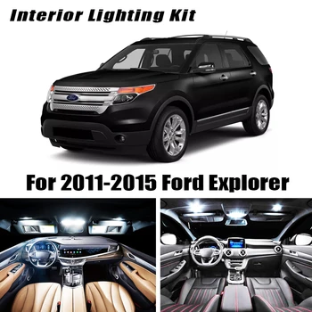 13 GAB Xenon White Spuldzes LED Interjera Pakete spuldzes komplektā 2011. -. Gadam Ford Explorer Dome Solis/Pieklājīgi Licences Plāksnes Gaismas Indikators
