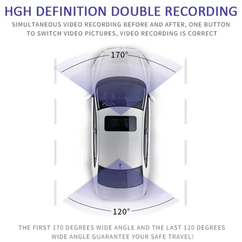 13 Valodās 1080p HD Auto DVR Dash Cam Sānu Atpakaļskata Dual Camera Recorder Auto Dashcam Video Registrator Auto Piederumi