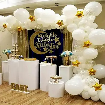 137pcs Little Star Balonu Vainags Arku Komplekts ar konfeti balonu baltu balonu, Kāzas, Dzimšanas dienas svinības Baby Dušas Rotājumi