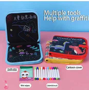 14 Lpp/Set Portatīvo Mīksto Zīmēšanas Tāfeles Bērniem DIY Ūdens, Krīts Grafiti Krāsojamā Grāmata Izglītojošas Rotaļlietas Bērniem Glezna