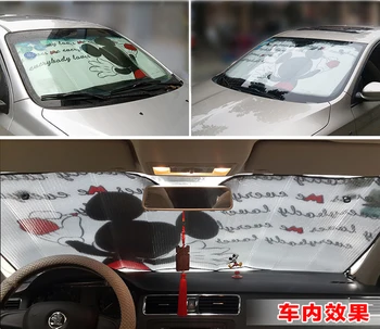 140*70cm Cute Karikatūra Automašīnas Logu Plēves Aizsardzībai piemērots SUV Loga Saulessargs Priekšējais Vējstikls Automašīnai Vāki