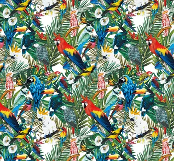145CM Plašu Pavasara un Vasaras Ziedu Printed Kleita Tropu Džungļu Papagailis Putnu Dzīvnieku Rakstu Krekls Pozicionēšanas FashionFabric