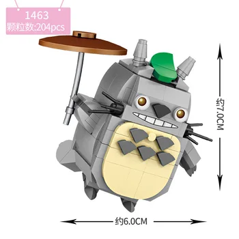 1464 LOZ Karikatūra Mei Celtniecības Bloki Lācis Miyazaki Anime Mans Kaimiņš Totoro Mini Ķieģeļi Headz Rotaļlietu Kolekcija Bloki