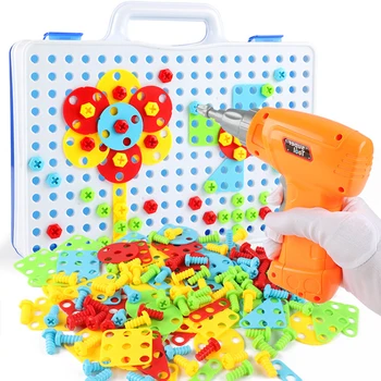 149/193Pcs Bērniem Urbt Rotaļlietas Skrūvi Puzzle Ēkas Izglītības Ieskatu Dizaina Samontēti Zēns Meitene Jigsaw puzzls