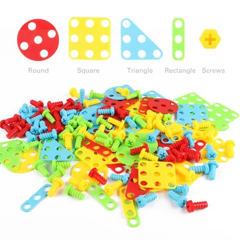 149/193Pcs Bērniem Urbt Rotaļlietas Skrūvi Puzzle Ēkas Izglītības Ieskatu Dizaina Samontēti Zēns Meitene Jigsaw puzzls