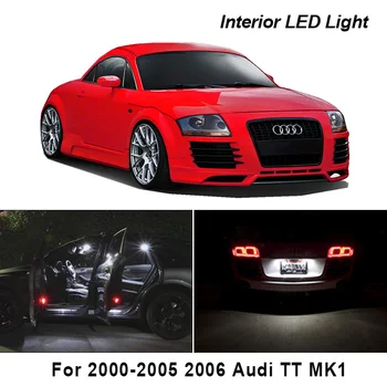 14Pcs Canbus nterior LED Light Komplekts 2000. gada līdz 2005. gadam 2006. Gada Audi MK1 TT White Led Karte Dome Solis Licences plāksnes gaismas Pieklājīgi Gaismas