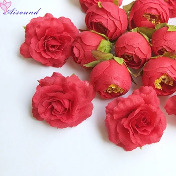 14pcs Mākslīgās Zīda Rožu Ziedu Galvas Viltus Camellia Kā DIY Amatniecības Piegādēm Vainags Kāzu Dekorēšana flores artificiais