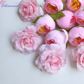 14pcs Mākslīgās Zīda Rožu Ziedu Galvas Viltus Camellia Kā DIY Amatniecības Piegādēm Vainags Kāzu Dekorēšana flores artificiais