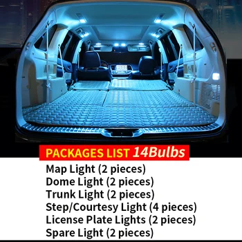 14x Canbus Bez Kļūdām, LED salona Apgaismojuma Komplekts, Iepakojumā 2006-Subaru Tribeca Auto Piederumi Kartes Dome Bagāžnieka Licences Gaismas