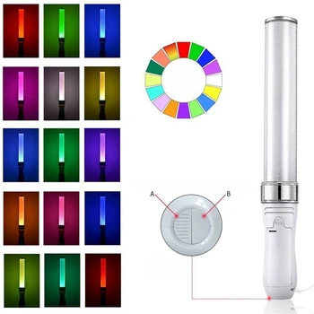 15 Krāsas Izmaiņas LED Svelme Sticks,Burvju Ip Svelme Sticks,Puse iedegties Neona Nūjiņas, Luminiscences Kempings Gaismas
