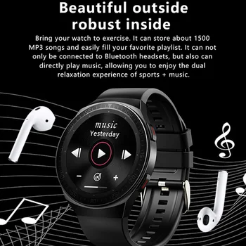 1500 Dziesmas 8G Atmiņas Mūzikas Atskaņotāja Smart Skatīties Bluetooth Zvanu Sirdsdarbības Monitoringa Ūdensizturīgs Smartwatch 260mAh Spēcīgs Akumulators