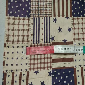 150cm Platums Bēša ASV Karoga Piecu Zvaigžņu Pārbaudes Pinted Kokvilnas Auduma Amerikāņu Karogu Raibs Bērnu Tekstila Auduma Kleita Apģērbi