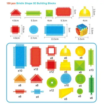 150pcs Saru Formas 3D Celtniecības Bloki, Celtniecības Dakstiņi Playboards Saprātīga Asamblejas Izglītības Rotaļlietas Bērniem Spēlēt