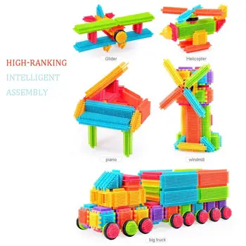 150pcs Saru Formas 3D Celtniecības Bloki, Celtniecības Dakstiņi Playboards Saprātīga Asamblejas Izglītības Rotaļlietas Bērniem Spēlēt