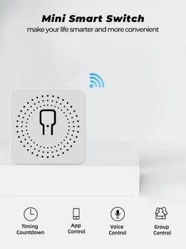 16.A 10A MINI Tuya WiFi Slēdzis Led Gaismas Smart Dzīves Push Modulis Nodrošina 2 Veidu APP Balss Releja Slēdzis Google Home Alexa