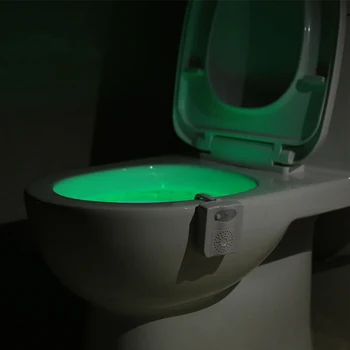 16 Krāsu Tualetes Lampas Kustības Sensors Tualetes Sēdeklis Nakts Gaisma Ūdensizturīgs LED Apgaismojums WC Gultas Lampa Mājas Indukcijas Nakts Gaisma