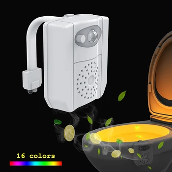 16 Krāsu Tualetes Lampas Kustības Sensors Tualetes Sēdeklis Nakts Gaisma Ūdensizturīgs LED Apgaismojums WC Gultas Lampa Mājas Indukcijas Nakts Gaisma