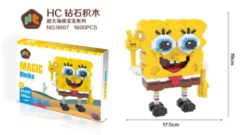1600pcs+ Spongebobed Celtniecības Bloki Patrick Star Attēls Modelis Mikro Ķieģeļi Rotaļlietas Childrenn Dimanta Bloki