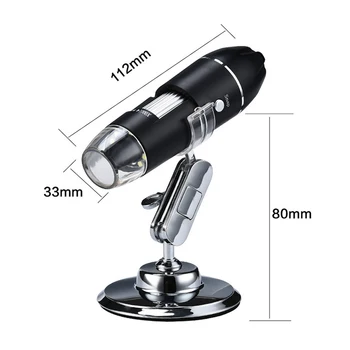 1600X Digitālo Mikroskopu, Elektronikas Tipa C 3 1USB Mikroskopa Kamera Lupa 1080P 8 LED MacBook Android Tālruņiem