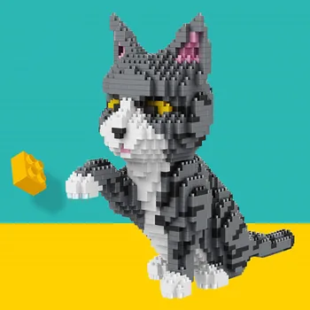 16036 16037 16038 16039 Mini Dzīvnieku Kaķis Modeli Dimanta Bloku Karikatūra Ēkas DIY Izglītības Rotaļlieta, Bērnu Dāvanu