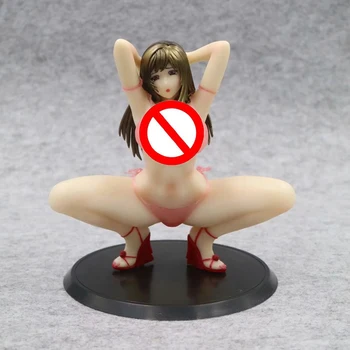 16cm Q-sešas Japāņu Anime, Seksīga un Skaista Meitene Mīkstas Krūtis baltas un Rozā krāsas PVC Rīcības Attēls Kolekcionējamus Modelis Rotaļlietas