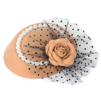 16design Izvēlēties Sievietēm, Brūns Handamde Spalvu Fascinators Pillbox Cepure Matu Klipu Plīvurs Cepures Hairpieces Kāzu svinības Piederumu