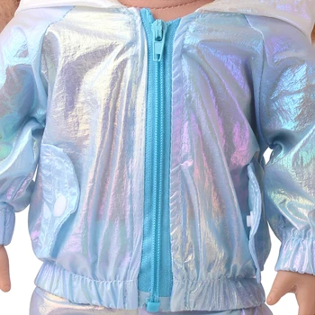 18 Collu Meitenēm Leļļu Apģērbs Spīdīgu Lāzera Sporta Tērps Amerikāņu Jaundzimušo Bērnu Rotaļlietas Piederumi Fit 40-43 Cm Zēns Lelles Dāvanu c937