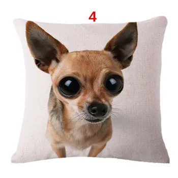 18 Collu Veļa, Spilvens Gadījumā Cute Pet Suns Chihuahua Modelis Mājas Dekoratīvā Spilvena Segums Dīvāns Kvadrātveida Spilvens Segums