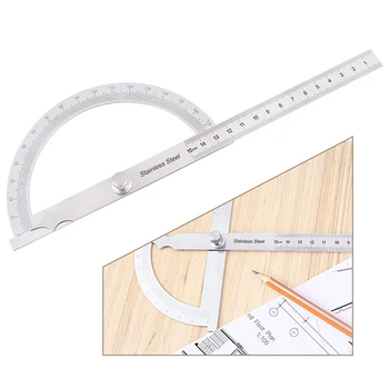 180°Mērīšanas Lineāls Regulējams Puslokā Indeksēšanas Platums Rīku, Leņķa Mērītājs Amatnieks Valdnieks Goniometer Nerūsējošā Tērauda, Instrumentu