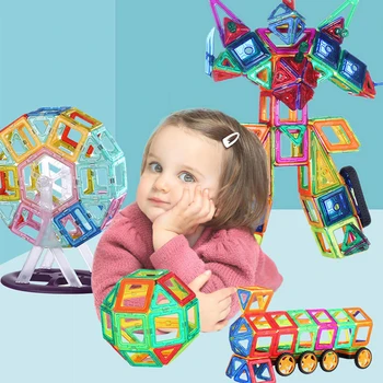184PCS DIY Magnētisko Bloki Mini Ķieģeļi Dizainers konstruktori Modeli un Būvniecības Rotaļlietas, Bērnu Izglītības Rotaļlietas Bērniem Dāvanas