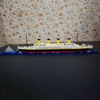 1860pcs Bloki Titānika Kuģa Mini Kruīza Modelis Laivu DIY Komplektē Celtniecības Bloku Dimanta Klasiskā Ķieģeļu Bērniem Rotaļlietas Bērniem