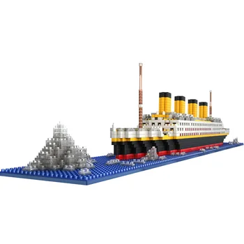 1860pcs Bloki Titānika Kuģa Mini Kruīza Modelis Laivu DIY Komplektē Celtniecības Bloku Dimanta Klasiskā Ķieģeļu Bērniem Rotaļlietas Bērniem