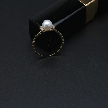 18k zelta gredzeni jewlry,baltā dabas akoya pērle gredzenu dzeltenā zelta rotas,kāzu mīlestība gredzenu smalkas rotaslietas sievietes
