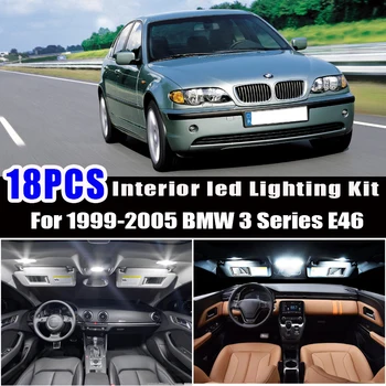 18pcs LED Spuldzes Interjera dome Gaismas Komplekts 1999. - 2005. gads BMW 3 Sērija E46 Touring Wagon 316i 318i 320i 323i 325i 328i 330i