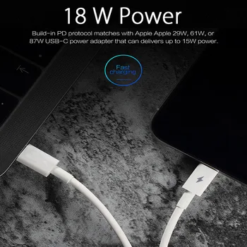 18W USB-C Lightning Kabelis Datu Atbalsta Ātrās Uzlādes Saderīgu iPhone 11 12 C Tipa lai Lightning Kabelis