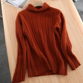 19 jauni fall winter sieviešu džemperis ar augstu apkakli pulovers mīksti vilnas džemperis savīti piedurknēm adīt zemāko krekls sabiezēt