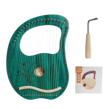 19 String Lira Sarkankoks Instrumenta Kvalitātes Zaļā Arfa ar Tuning Uzgriežņu atslēgas Stīgu Mūzikas Instruments Bērniem, Pieaugušajiem Iesācējiem