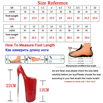 19cm/22 cm Ultra augstpapēžu kurpes Platformas Kurpes Sieviešu Sūkņi Dizainers Lielu Size47 Extreme Papēži Sexy Fetišs Kurpes augstpapēžu kurpes ar Metāla Papēdi