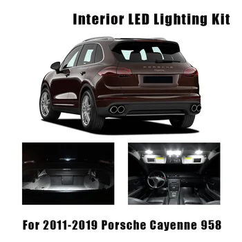 19pcs Canbus Auto LED Interjera Dome Kartes nolasīšana Bagāžnieka Spuldzes Komplektā Porsche Cayenne 958 2011-2019 Licences numura zīmes Lukturi