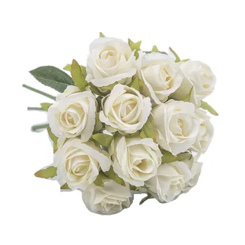 1Bouquet Mākslīgo Rožu Peoniju Pušķis Dekoratīvais Zīda Ziedi, Līgavas Pušķi, Kāzu Mājās Partijas Apdare Kāzu Piegādes