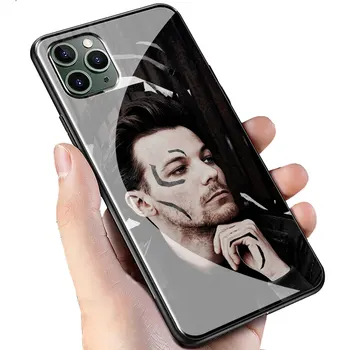 1D Louis Tomlinson, Rūdīta Stikla Vāks iPhone 11 Pro XR-X XS Max 7 8 6 6s Plus 5S SE 2020. gadam Telefonu Gadījumā
