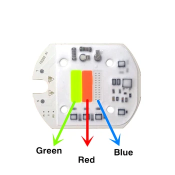 1gb 220V 30W LED COB Čipu RGB AC220V 30 vatu Krāsains Gaismas Avots Ar Smart IC Vadītāja Mikroshēmu DIY Prožektors Prožektors