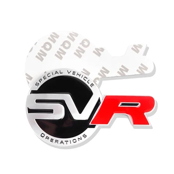 1gb 3D Metāla Uzlīmes SV SVR Žetona Emblēma Apdare Accessorie Par Land Rover Diapazons Rover Evoque Defender, Discovery Car Styling