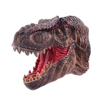 1gb Bērnu mīkstas gumijas dzīvnieku dinozaura galvas roku lelles rotaļlietas Simulācijas Tyrannosaurus /Raptor Mīksto Cimdi Ziemassvētku dāvanu bērniem