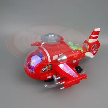 1gb Elektriskā Automātiskās Pagriezt Braukšanas Dzenskrūves Sarkano Transportlīdzekļu Rotaļlietas Gudrs Pilots LED Apgaismojums Mūzikas, Bērnu Rotaļu Helikopteru Modelis