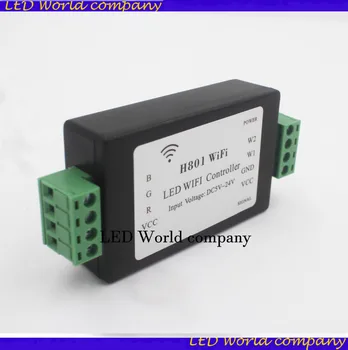 1gb H801 WiFi;RGBW LED WIFI kontrolieris;RGBW WiFi LED H801 Kontrolieris;DC5-24V ieejas;4CH*4A izejas