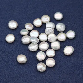 1gb Modes Dabīgo Saldūdens Pērļu Pērles Pogu Forma Nav Caurumu Pērles Rotaslietas Pieņemšanas DIY Kaklarotu, Rokassprādzi, Auskarus 10-11mm