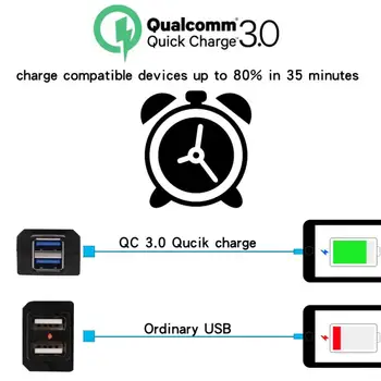 1gb Universālo Motociklu Mobilo Telefonu Lādētāju Dual Usb QC3.0 Ātri Maksas, Izmantojot Maiņa Modificētu 12-24v Motociklu aksesuāri